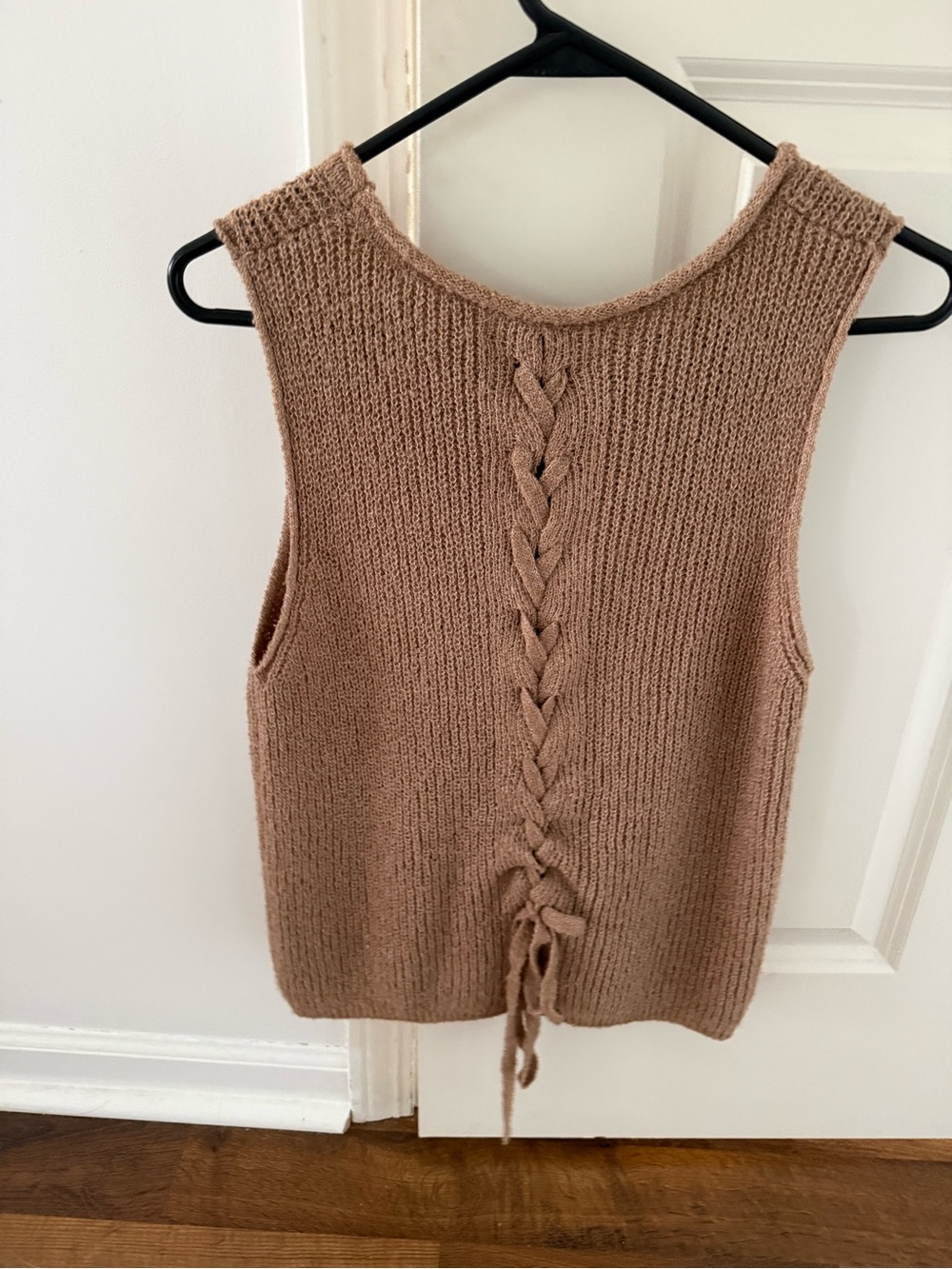 Blu Pepper Taupe Braided Back Knit Tank